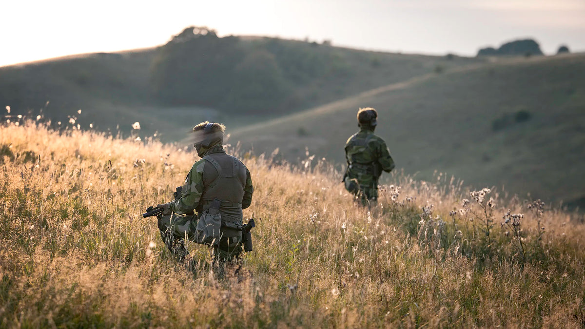 Swedish soldiers wearing GT Kinetics, watching over the horizon.